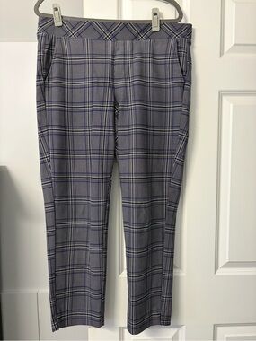 torrid Gray Plaid Ankle Pants with Navy Windowpane Detail